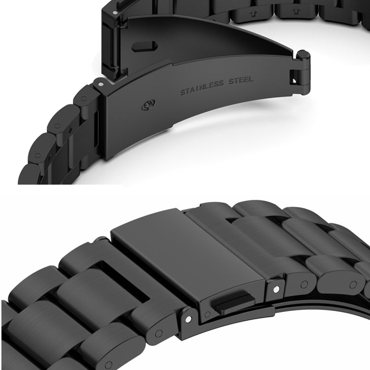 For Huawei Watch 4 / 4 Pro Three Bead Stainless Steel Watch Band(Black Red) by buy2fix