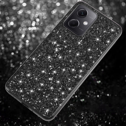 For Xiaomi Redmi Note 12 4G/5G Global Glitter Powder Shockproof TPU Phone Case(Black) by buy2fix