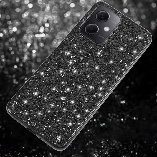 For Xiaomi Redmi Note 12 4G/5G Global Glitter Powder Shockproof TPU Phone Case(Black) by buy2fix