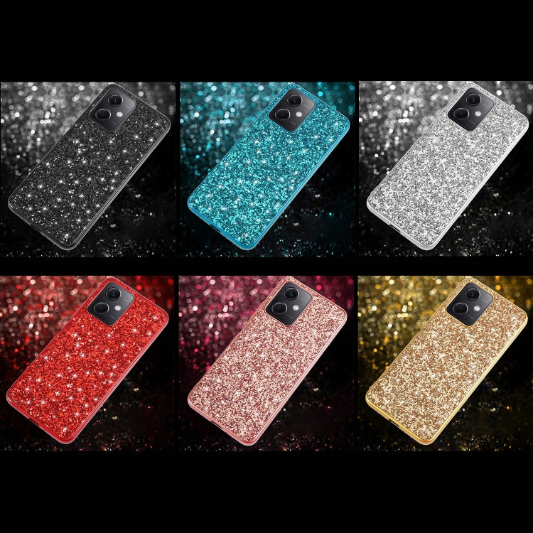For Xiaomi Redmi Note 12 4G/5G Global Glitter Powder Shockproof TPU Phone Case(Black) by buy2fix
