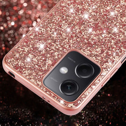 For Xiaomi Redmi Note 12 4G/5G Global Glitter Powder Shockproof TPU Phone Case(Black) by buy2fix