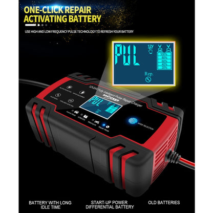 ANHTCzyx 12V 8A  / 24V 4A Automobile Battery Charger Motorcycle Battery Repair Type AGM(US Plug) - Battery Charger by buy2fix | Online Shopping UK | buy2fix