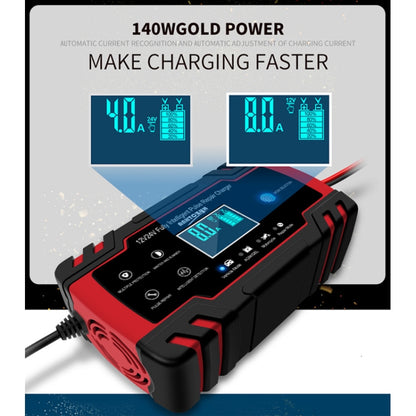 ANHTCzyx 12V 8A  / 24V 4A Automobile Battery Charger Motorcycle Battery Repair Type AGM(EU Plug) - Battery Charger by buy2fix | Online Shopping UK | buy2fix