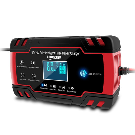 ANHTCzyx 12V 8A  / 24V 4A Automobile Battery Charger Motorcycle Battery Repair Type AGM(UK Plug) - Battery Charger by buy2fix | Online Shopping UK | buy2fix