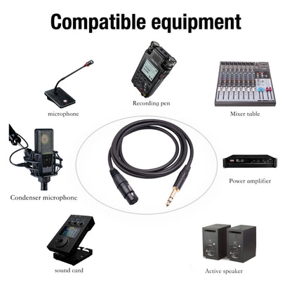 6.35mm 1/4 TRS Male to XLR 3pin Female Microphone Cable, Length:1.8m - Microphone Audio Cable & Connector by buy2fix | Online Shopping UK | buy2fix