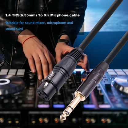 6.35mm 1/4 TRS Male to XLR 3pin Female Microphone Cable, Length:10m - Microphone Audio Cable & Connector by buy2fix | Online Shopping UK | buy2fix