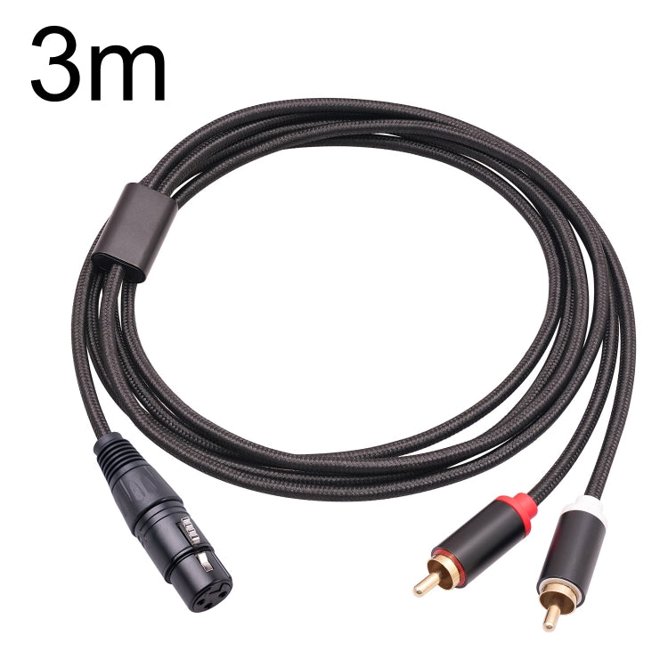RCA20 XLR Female to Dual RCA Y-Splitter Audio Cable, Length:3m - Microphone Audio Cable & Connector by buy2fix | Online Shopping UK | buy2fix