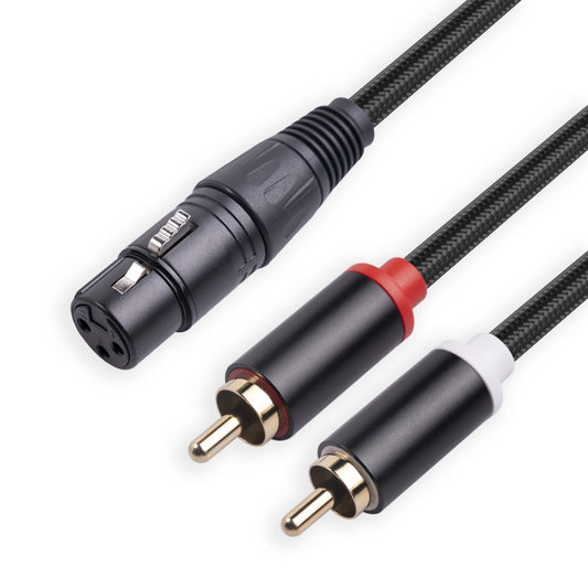 RCA20 XLR Female to Dual RCA Y-Splitter Audio Cable, Length:3m - Microphone Audio Cable & Connector by buy2fix | Online Shopping UK | buy2fix