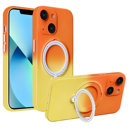 For iPhone 13 Gradient TPU MagSafe Holder Phone Case(Orange Yellow) - iPhone 13 Cases by buy2fix | Online Shopping UK | buy2fix