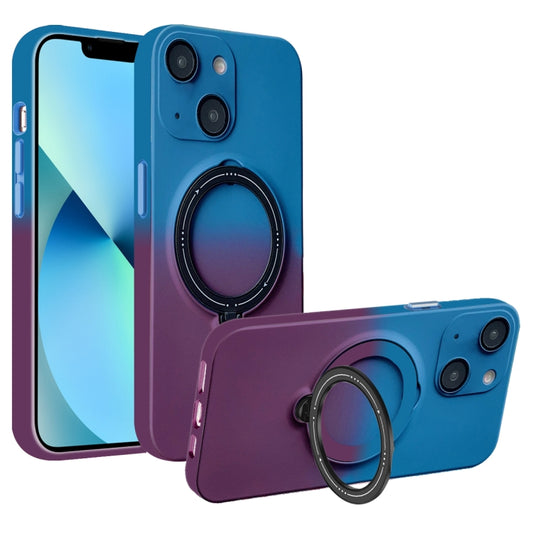 For iPhone 13 Gradient TPU MagSafe Holder Phone Case(Blue Purple) - iPhone 13 Cases by buy2fix | Online Shopping UK | buy2fix