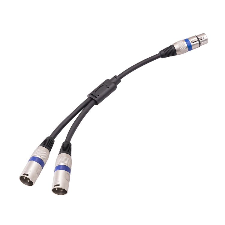 2055YMMF-05 XLR 3pin Female to Dual Male Audio Cable, Length: 50cm(Black+Blue) - Microphone Audio Cable & Connector by buy2fix | Online Shopping UK | buy2fix
