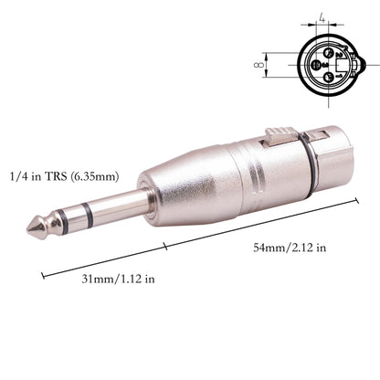 LZ1179 6.35mm 1/4 TRS Male to XLR 3pin Female Adapter - Microphone Audio Cable & Connector by buy2fix | Online Shopping UK | buy2fix
