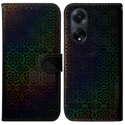 For OPPO A98 5G / F23 5G India Colorful Magnetic Buckle Leather Phone Case(Black) by buy2fix