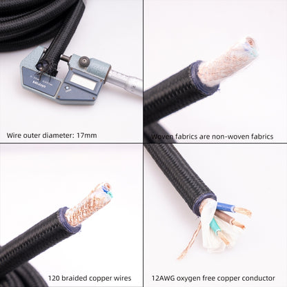 3720 HiFi Audio Universal AC Power Cable US Plug, Length:2m - Microphone Audio Cable & Connector by buy2fix | Online Shopping UK | buy2fix