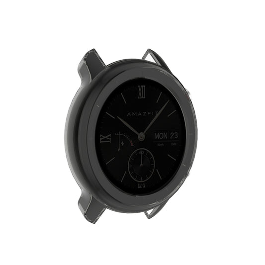 For Huami Amazfit GTR 47mm TPU Half Case Watch Case(Transparent Black) - Watch Cases by buy2fix | Online Shopping UK | buy2fix