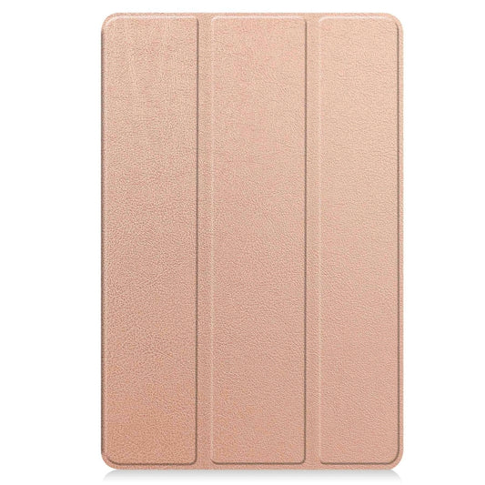For Google Pixel Tablet Custer Pure Color 3-Fold Holder Smart Leather Tablet Case(Rose Gold) - Google by buy2fix | Online Shopping UK | buy2fix