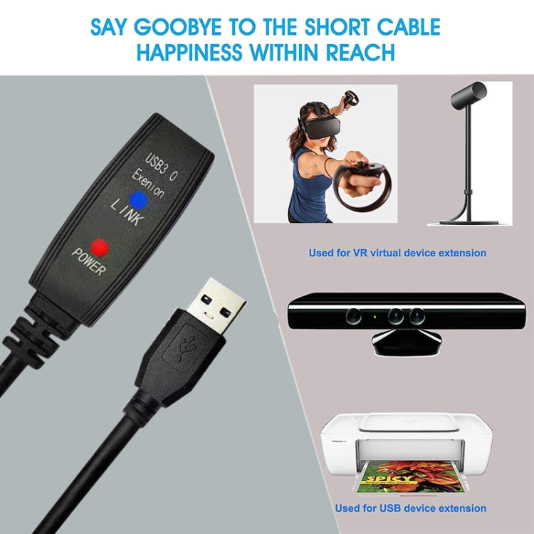 USB 3.0 Male to Female Super Speed Extension Cable, Length:10m by buy2fix