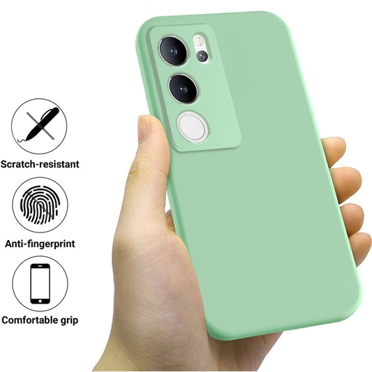 For vivo V29 / S17 Pro Pure Color Liquid Silicone Shockproof Phone Case(Green) - vivo Cases by buy2fix | Online Shopping UK | buy2fix