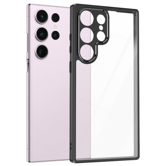 For Samsung Galaxy S23 Ultra 5G Frosted TPU + Transparent PC Phone Case(Black) - Galaxy S23 Ultra 5G Cases by buy2fix | Online Shopping UK | buy2fix