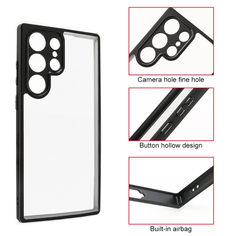 For Samsung Galaxy S23 Ultra 5G Frosted TPU + Transparent PC Phone Case(Black) - Galaxy S23 Ultra 5G Cases by buy2fix | Online Shopping UK | buy2fix