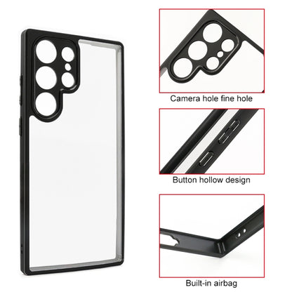 For Samsung Galaxy S23 Ultra 5G Frosted TPU + Transparent PC Phone Case(Black) - Galaxy S23 Ultra 5G Cases by buy2fix | Online Shopping UK | buy2fix
