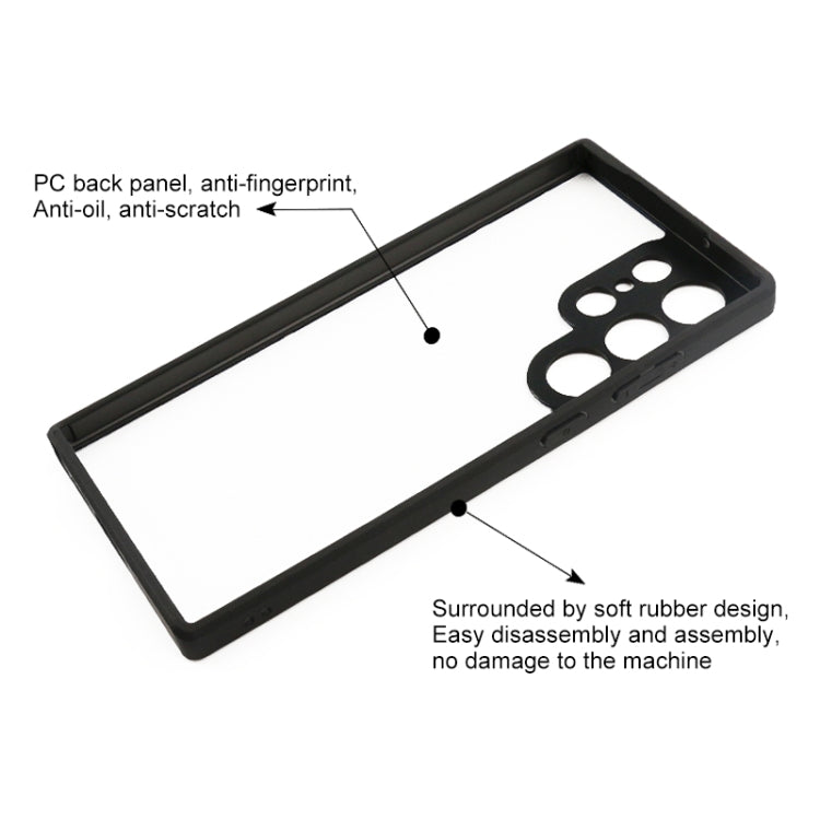 For Samsung Galaxy S23 Ultra 5G Frosted TPU + Transparent PC Phone Case(Black) - Galaxy S23 Ultra 5G Cases by buy2fix | Online Shopping UK | buy2fix