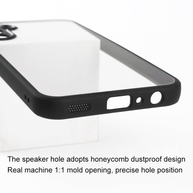 For Samsung Galaxy A24 4G Frosted TPU + Transparent PC Phone Case(Black) by buy2fix