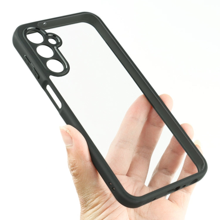 For Samsung Galaxy A24 4G Frosted TPU + Transparent PC Phone Case(Black) by buy2fix
