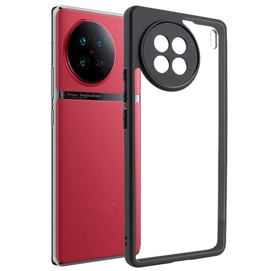 For vivo X90 Frosted TPU + Transparent PC Phone Case(Black) - vivo Cases by buy2fix | Online Shopping UK | buy2fix