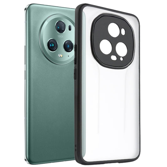 For Honor Magic5 Pro Frosted TPU + Transparent PC Phone Case(Black) by buy2fix