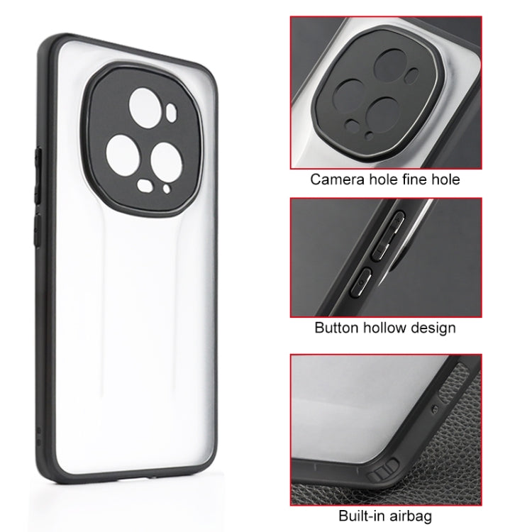 For Honor Magic5 Pro Frosted TPU + Transparent PC Phone Case(Black) by buy2fix