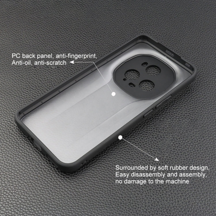 For Honor Magic5 Pro Frosted TPU + Transparent PC Phone Case(Black) by buy2fix