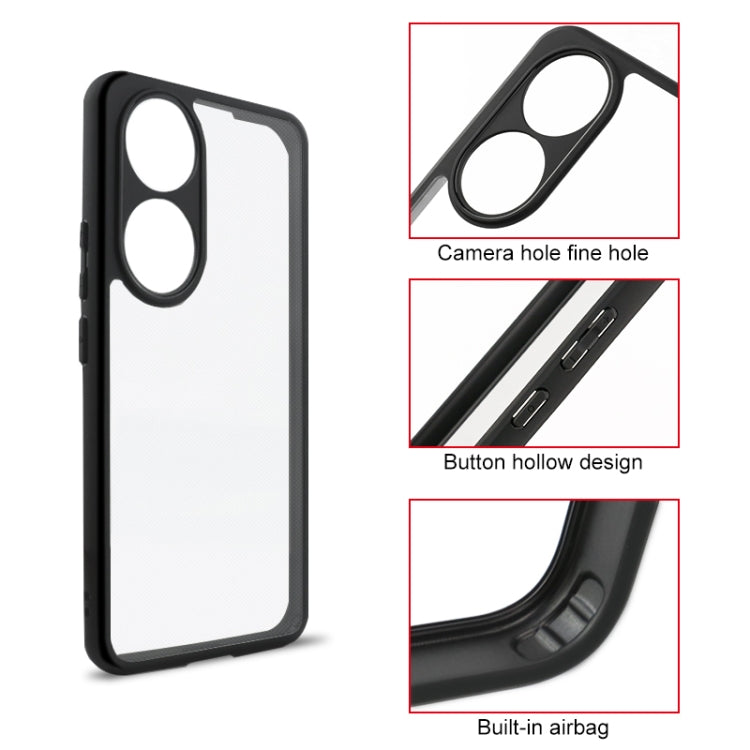 For Honor 90 Frosted TPU + Transparent PC Phone Case(Black) by buy2fix