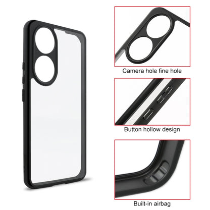 For Honor 90 Frosted TPU + Transparent PC Phone Case(Black) by buy2fix