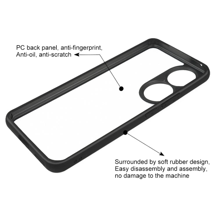 For Honor 90 Frosted TPU + Transparent PC Phone Case(Black) by buy2fix
