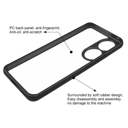 For Honor 90 Frosted TPU + Transparent PC Phone Case(Black) by buy2fix