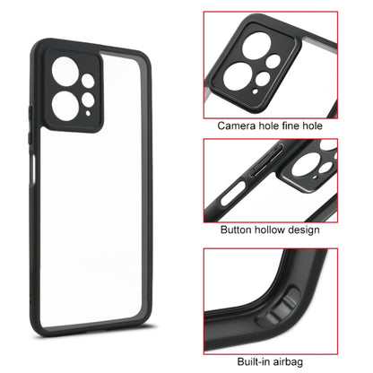 For Xiaomi Redmi Note 12 4G Frosted TPU + Transparent PC Phone Case(Black) by buy2fix