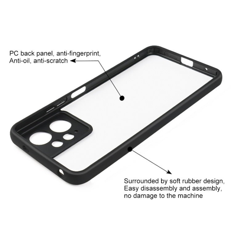 For Xiaomi Redmi Note 12 4G Frosted TPU + Transparent PC Phone Case(Black) by buy2fix