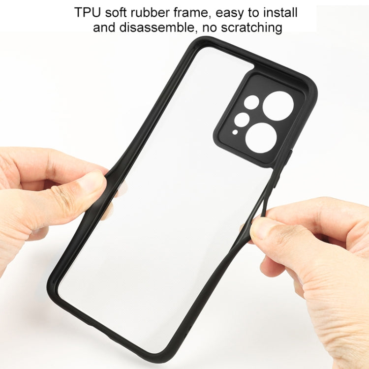 For Xiaomi Redmi Note 12 4G Frosted TPU + Transparent PC Phone Case(Black) by buy2fix