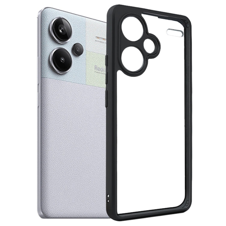 For Xiaomi Redmi Note 13 Pro+ Frosted TPU + Transparent PC Phone Case(Black) - Xiaomi Cases by buy2fix | Online Shopping UK | buy2fix