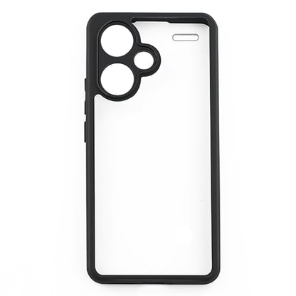 For Xiaomi Redmi Note 13 Pro+ Frosted TPU + Transparent PC Phone Case(Black) - Xiaomi Cases by buy2fix | Online Shopping UK | buy2fix