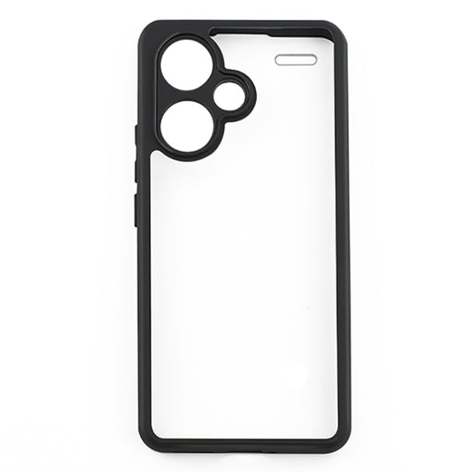 For Xiaomi Redmi Note 13 Pro+ Frosted TPU + Transparent PC Phone Case(Black) - Xiaomi Cases by buy2fix | Online Shopping UK | buy2fix