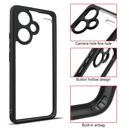 For Xiaomi Redmi Note 13 Pro+ Frosted TPU + Transparent PC Phone Case(Black) - Xiaomi Cases by buy2fix | Online Shopping UK | buy2fix
