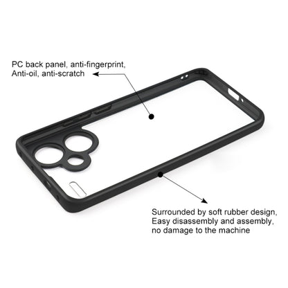 For Xiaomi Redmi Note 13 Pro+ Frosted TPU + Transparent PC Phone Case(Black) - Xiaomi Cases by buy2fix | Online Shopping UK | buy2fix