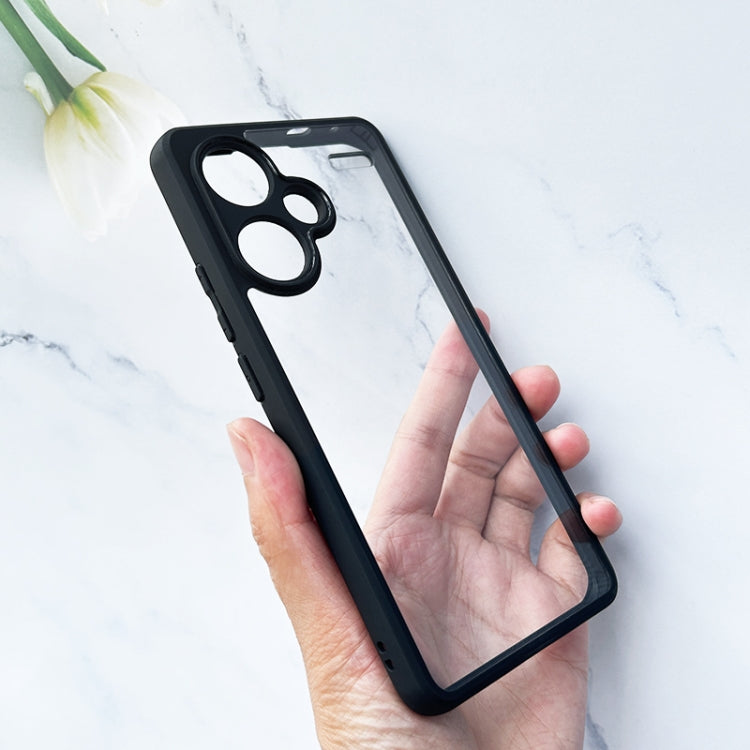 For Xiaomi Redmi Note 13 Pro+ Frosted TPU + Transparent PC Phone Case(Black) - Xiaomi Cases by buy2fix | Online Shopping UK | buy2fix