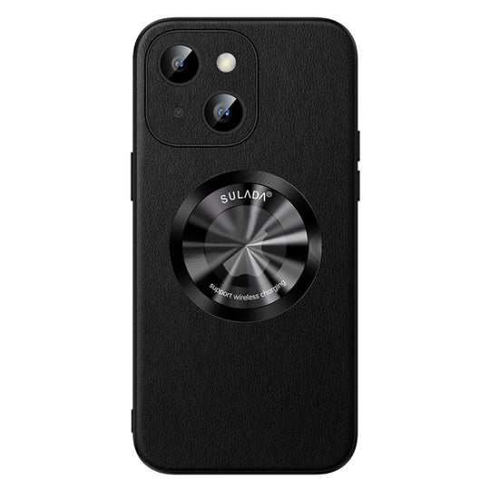 For iPhone 15 Plus SULADA Microfiber Leather MagSafe Magnetic Phone Case(Black)