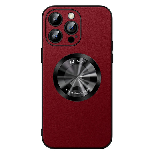 Pour iPhone 12 Pro SULADA Étui de téléphone magnétique MagSafe en cuir microfibre (rouge)