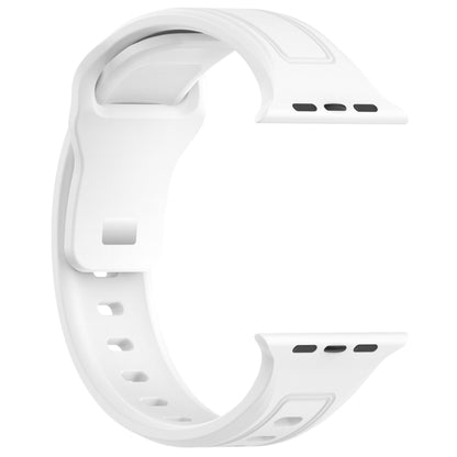 For Apple Watch 6 44mm Square Buckle Silicone Watch Band(White) by buy2fix