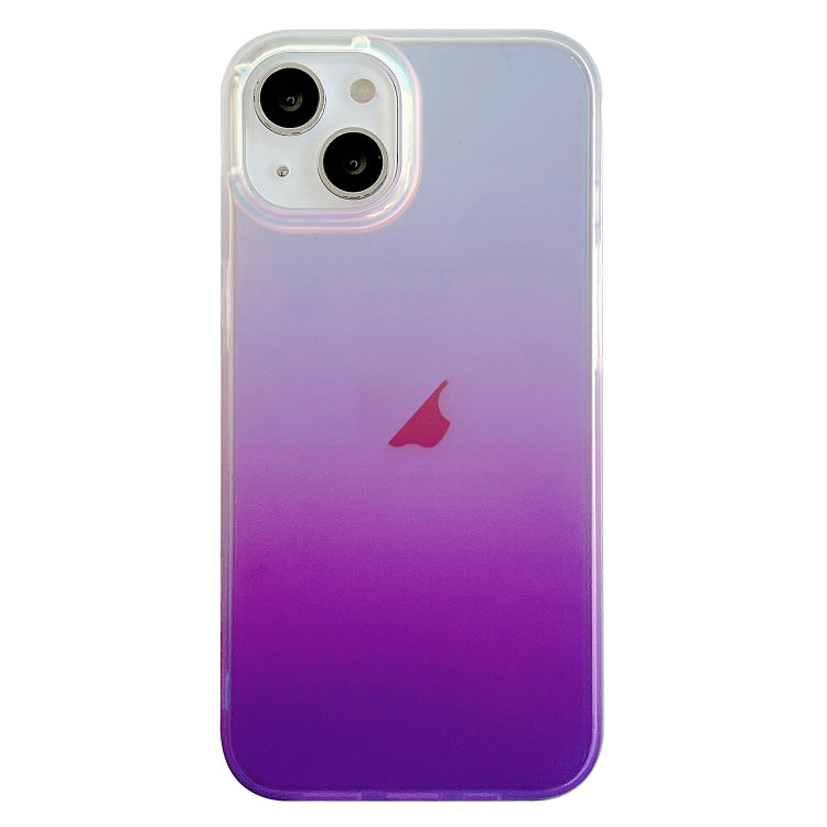 For iPhone 14 Double Sided IMD Laser Gradient PC Phone Case(Purple) by buy2fix
