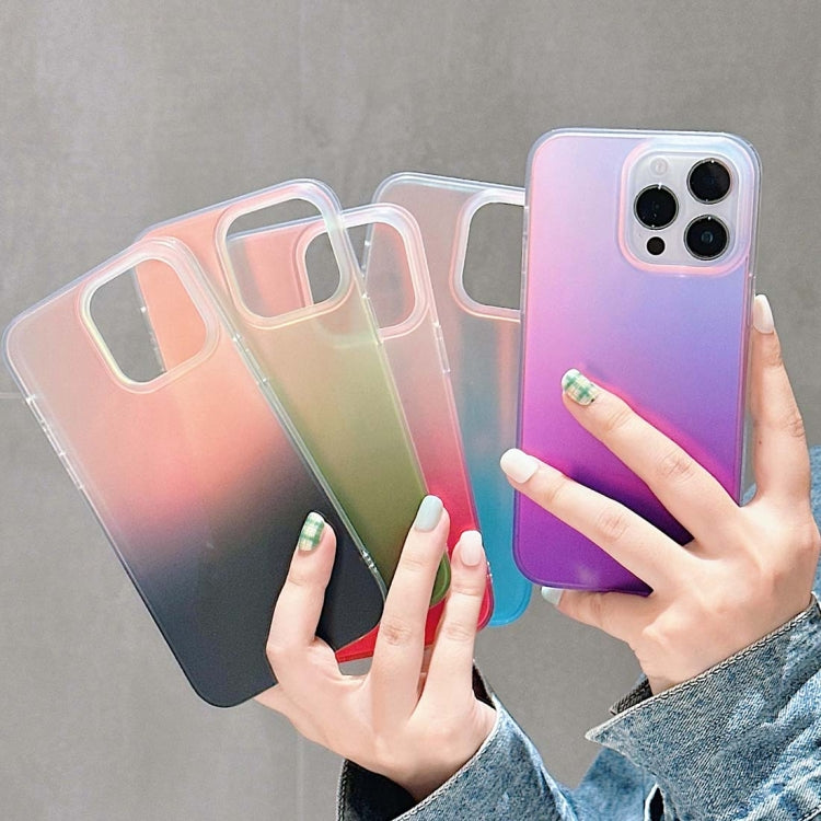 For iPhone 14 Double Sided IMD Laser Gradient PC Phone Case(Purple) by buy2fix